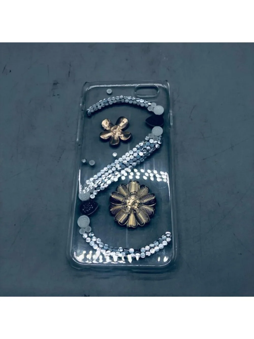 Phone case 6s embellished floral bling clear READ